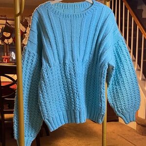 Blue Cable Knit Sweater